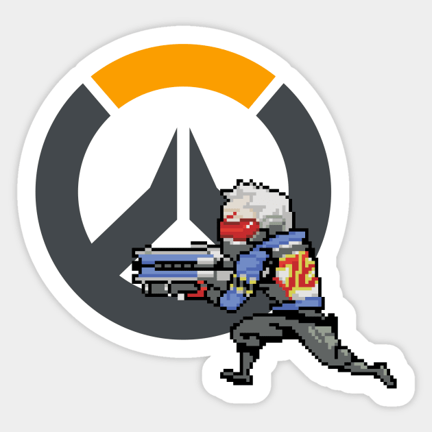 Overwatch - 16-Bit Soldier 76 W/ Logo Sticker by wyckedguitarist